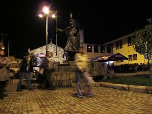 Statue of the Inka in Aguas Calientes