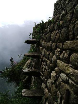 Flying steps at Huayna Picchu, thousands of feet above the river