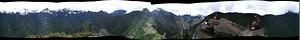 Panoramic photo of Machu Picchu from the top of Huayna Picchu