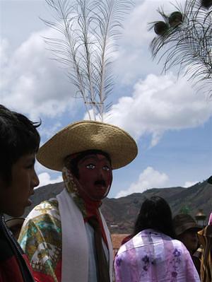 Masked and costumed for christmas ceremonies