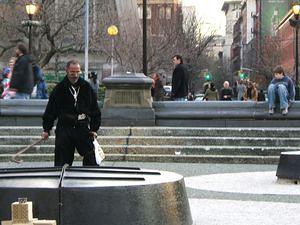 Crazy guy in velvet suit, Wash Square