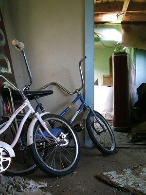 Banana seat bikes; left here from when we were kids