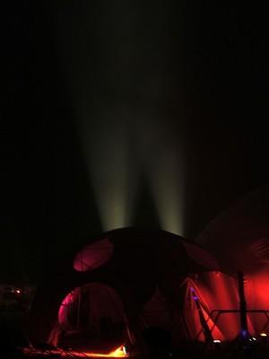 Dance dome in the night and dust