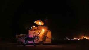 Art cars at night