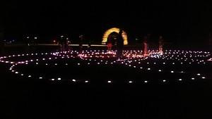 Pulsating LED lights on the playa