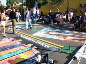 Street painting with chalk