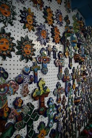 Wall full of ceramics