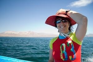 Anna on the boat