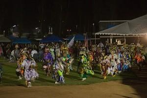 Men dancers in the powwow grand entry