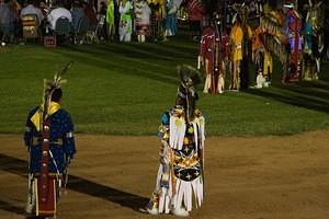 Men's traditional dancers in the powwow grand entry