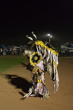 A Fancy Dancer during powwow intertribal dancing