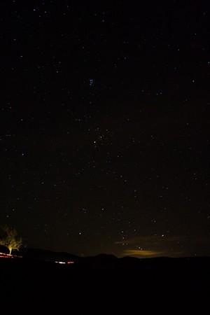 Orion's Belt rises over the 8 freeway