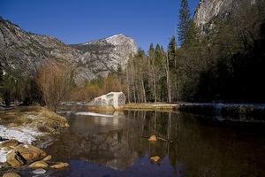 Watkins Mount reflected in Mirror Lake's pools