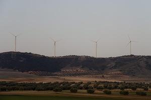 Modern windmills near Madrid