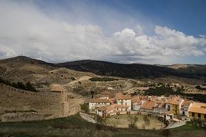 Morella's bullring and old city walls