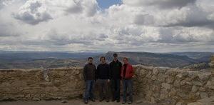 Chris, Pete, Colan, and Anna at the top of Morella's castle