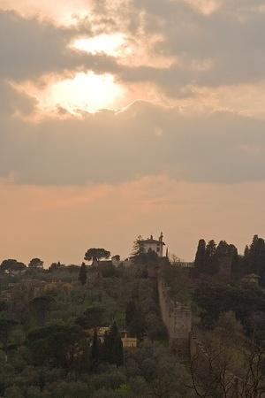 Old walls and sunset from Piazzale Michelangelo