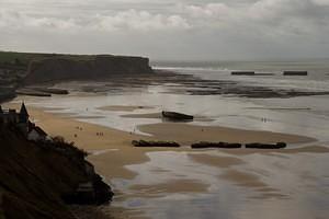 D-Day temporary harbor remains in Arromanches