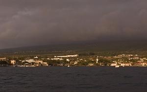 Dark clouds over Kailua-Kona