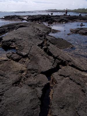 Cracks in the lava tide pools