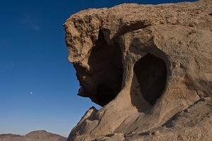 Side view of a sandstone cave