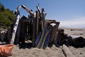 Welcome - drift wood fort on Long Beach