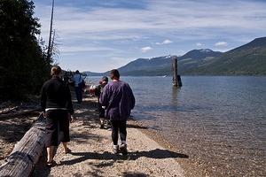 Walking to the service