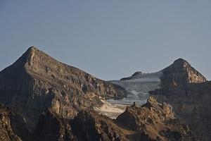 Dirty summer glacier