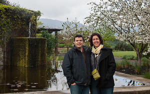 Chris and Anna at the fountain