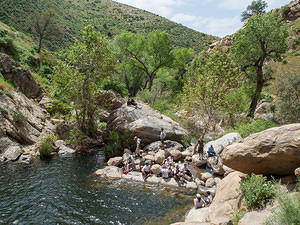 The crowd at Cedar Creek Falls