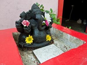 Ganesh and flowers