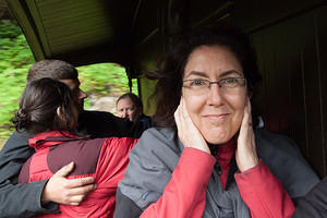 Anna outside near the steam engine