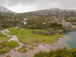 Alpine falls and lakes