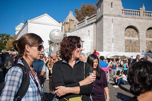 Enjoying the Montmartre Wine Festival