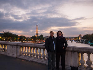 Eiffel Tower, Chris, and Anna
