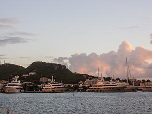 Superyachts in harbor