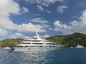 Luxury yacht "Titan" anchored off Saint Barthélemy