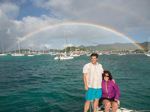 Chris and Anna under the rainbow