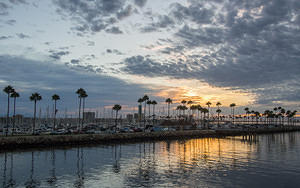 Sunrise at Long Beach harbor