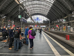 Waiting for the train