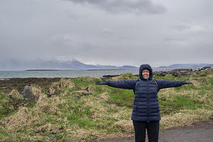 Anna attempts to fly in the wind