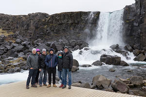 The whole group at Öxarárfoss