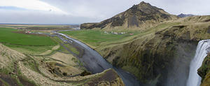 Skógafoss and valley view