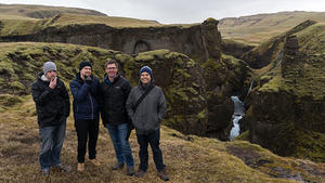 Pete, Kerey, Colan, and Chris at Fjaðrárgljúfur