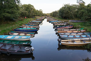 Docked boats at Ross Castle