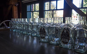 Empty bottles of Elmer T Lee, ready to be filled