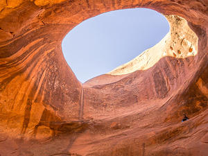 Navajo flute player, crying eye window