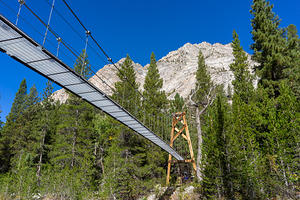 Woods Creek Crossing bridge. Rae Lakes Loop joins JMT and PCT