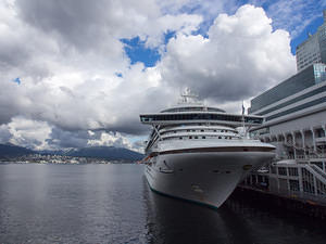 Princess cruise ship docked at Canada Place