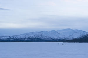 Ice fishing on Fish Lake